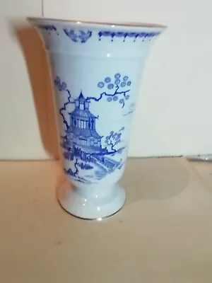 Buy Vintage Royal Winton Ceramic Vase  Blue & White Chinese Pattern Beautiful Piece. • 18£