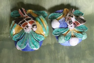 Buy A Pair Of Quimper Pottery Faience Wall Pockets • 42£