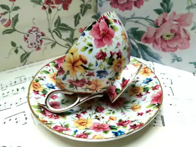 Buy Vintage Lord Nelson Ware China Chintz Duo - Pretty Floral Chintz Cup & Saucer • 15£
