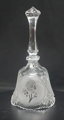 Buy Vintage Pressed Glass Bell Etched Rose Pattern • 11.38£