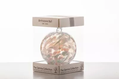 Buy June Birthstone Pearl  Sienna Glass Hand Crafted Glass Ball Clear Ornament Gift • 14.99£