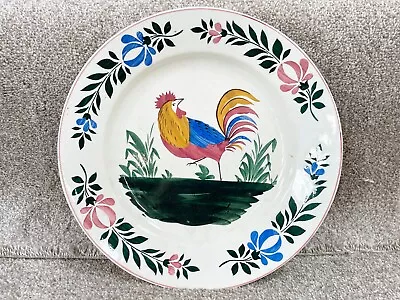 Buy Antique Ceramic Pottery Plate Chicken Rooster Design Quimper / Llanelly • 99.99£