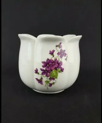 Buy Vintage KPM PORZELLAN Planter Flower Pot Purple Flower West German Pottery 1960s • 28.76£