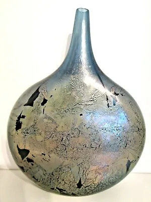 Buy  Medium Isle Of Wight Studio Glass 'Azurene Azure' Lollipop Vase Harris Era 80's • 130£