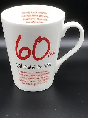 Buy Mugs Of Truth Jersey Pottery “60ish  Funny White Ceramic 60th Birthday Mug • 13.99£