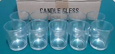 Buy Set Of 10 X Glass Votive Candle Holders - Clear NEW • 4.99£