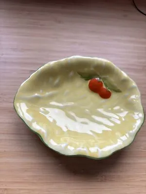 Buy Vintage Carlton Ware Leaf Shaped Trinket Dish Yellow With Oranges • 2.99£