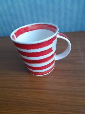 Buy Large Dunoon  Hoopla  Mug Red And White Banded Stripes Fine Bone China Bn • 16.99£