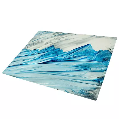 Buy Blue White Grey Mountains Glass Chopping Board Kitchen Worktop Saver • 9.99£