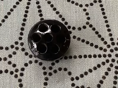 Buy Vintage 7 Holes Black Glass Flower Frog / Made In England • 8.99£