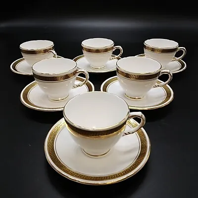Buy Sutherland Bone China Tea/Coffee Cup & Saucer Duos X6 Art Deco Gilt Design • 25£
