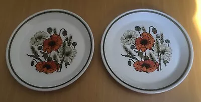 Buy Vintage J & G Meakin Studio Ceramic Poppy Pattern Side Plate Size 7” X 2 • 12.99£