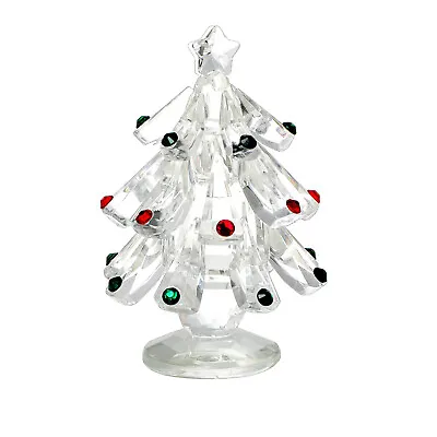 Buy Clear Crystal Christmas Tree Figurine Glass Christmas Tree Ornament Gift • 11.99£