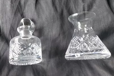 Buy Vintage Perfume Bottle Cut Glass Cristal Dressing Table With Stopper Set Of 2 • 15£