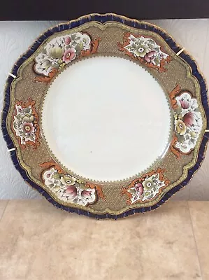 Buy Vintage/Antique Booths Victoria Pattern Plate Stone China Cobalt/Gold • 23£