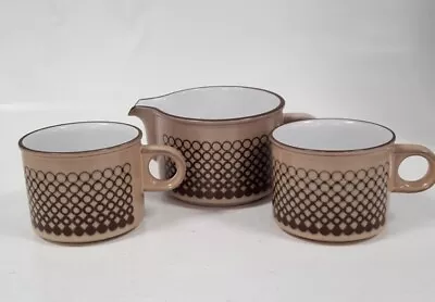 Buy Set Of 3 Hornsea England  Coral  Cups And Milk Jug - Brown, Decorative, Rare • 6.99£