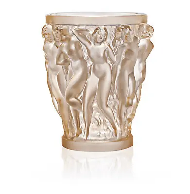 Buy Lalique Crystal Bacchantes Small Vase Gold Lustre Crystal 10547600  Height 5.75  • 990£