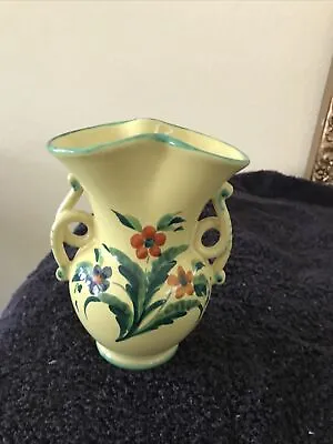 Buy Vintage 2 Handle Pottery Vase Handpainted Made In Italy  5.5  Tall Signed Number • 20.14£