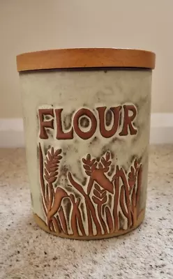Buy Large  Tremar Cornish Pottery Flour Jar With Wooden Lid • 8£