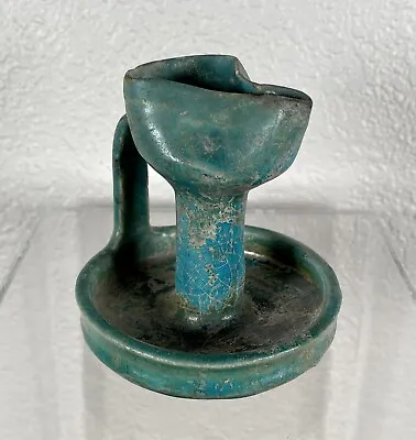 Buy Ancient Persian Nishapur Oil Lamp Turquoise Pottery Antique Islamic Middle East • 260.80£