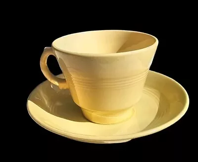 Buy Vintage Woods Ware Jasmine Yellow Utility Coffee Cup And Saucer Duo 3 ×3¾  • 6£