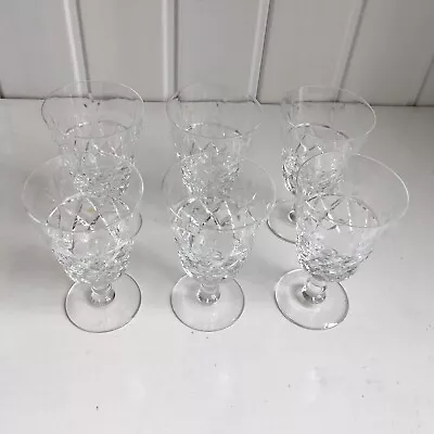 Buy 6 Royal Brierly Small Cut Glass Crystal Short Stem Wine Glasses BR • 15£