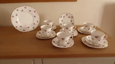 Buy Colclough Fragrance (Roses) Pattern Trios With Cake / Bread Plate • 38£