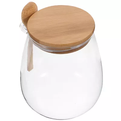Buy Glass Food Jar With Sealed Bamboo Lid And Spoon • 11.58£