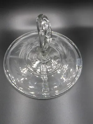 Buy Depression Ware Clear Glass Etched Floral Design Center Handle Small 6 1/2 In  • 9.45£