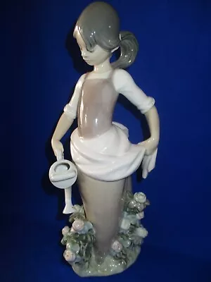 Buy Rare Large Lladro Figurine Girl  With Flowers  And Watering Can 1339 • 124£