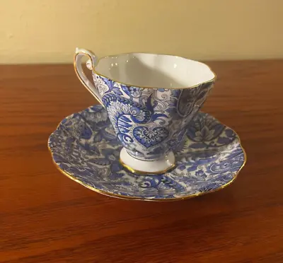 Buy Royal Standard Tea Cup Blue Floral With Saucer England Fine Bone China Gold Trim • 33.57£