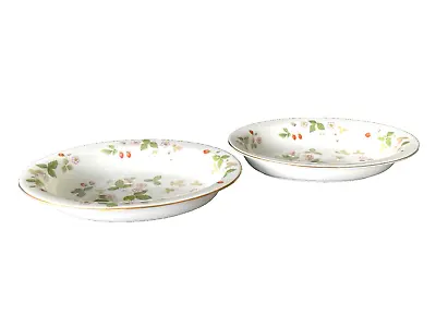 Buy Wedgwood Bone China WILD STRAWBERRY Pattern, Pair Of Oval Open Vegetable Dishes • 44£
