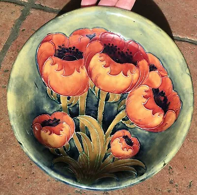 Buy Art Nouveau Moorcroft Poppy Art Pottery Bowl • 520.98£