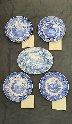 Buy Vintage Wedgewood Queensware/Myott Blue&White Collection 5Plates Limited Edition • 66.87£
