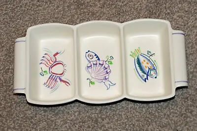 Buy Poole Pottery 1960s Dip Crudite Dish With Crabs Fish Shells 26 Cms Long • 8£