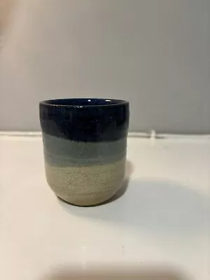 Buy Blue Handmade Tumbler/No Handle Mug/Cup From Lands End Cornwall UK Pottery • 10£