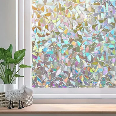 Buy 90x200cm Window Glass Film 3D Stained Static Frosted Rainbow Cling Sticker Decor • 7.99£