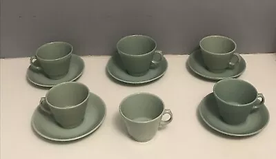 Buy Vintage Retro 1940 Beryl Woods Warev Cups And Saucers In Green/ Ww2/ • 15.99£