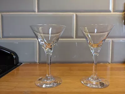 Buy Dartington GLASS MARTINI COCKTAIL CRYSTAL GLASSES 2 BUT NOT A PAIR. SEE PHOTOS • 10£