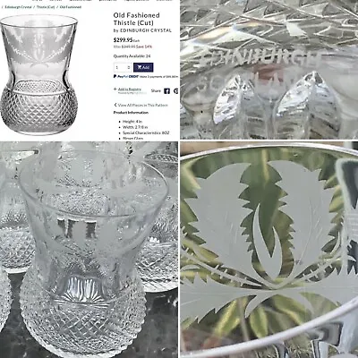 Buy 👀Rare ONE 4” Crystal EDINBURGH THISTLE Engraved CUT WHISKY GLASS SIGNED 1ST🎁 • 125£
