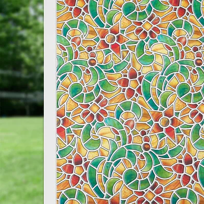 Buy 3D Stained Glass Window Film Privacy Frosted Glass Film Static Cling Sticker PVC • 5.95£