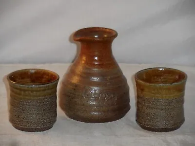 Buy Anthony Morris Salt Glazed Studio Pottery Small Jug 13cm & Beakers? 7.5cm C1970s • 14.99£