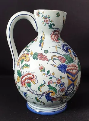Buy An Antique 19thC French Gien Pitcher Jug Hand Painted • 50£