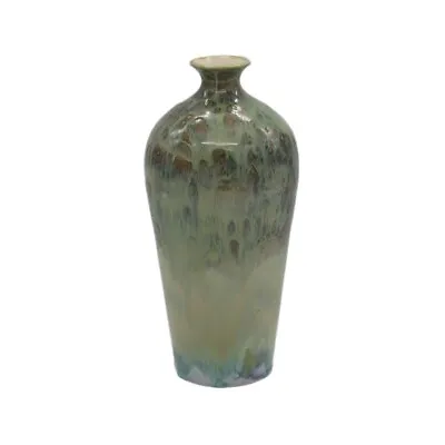 Buy Burslem Pottery 24cm High Fired Gloss Vase Peacock Design • 39.99£