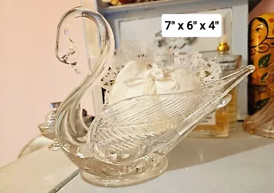 Buy Vintage Hand Blown Art Glass Crystal Swan Edinburgh Scotland • 9£