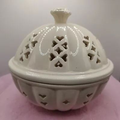 Buy Vintage Royal Creamware Occasions Globe Shaped Pot Pouri Holder • 10£