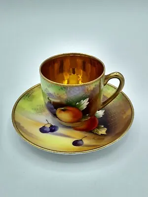 Buy Royal Worcester Style Hand Painted Fruit China Signed On Cup & Saucer Japan  • 55£