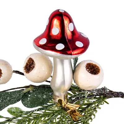 Buy Amanita Mushroom Clip Glass Ornament Red Toadstool Christmas Holiday Decor 4  • 12.30£