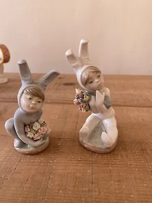 Buy Lladro Figurines Spring Flowers Boy And Girl Bunny  1508 And 1509 • 0.99£