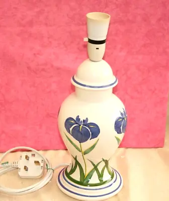 Buy Vintage 1980s Tall Ceramic Lamp Base, Rye Pottery, Cinque Ports, Iris, Irises, • 29.99£